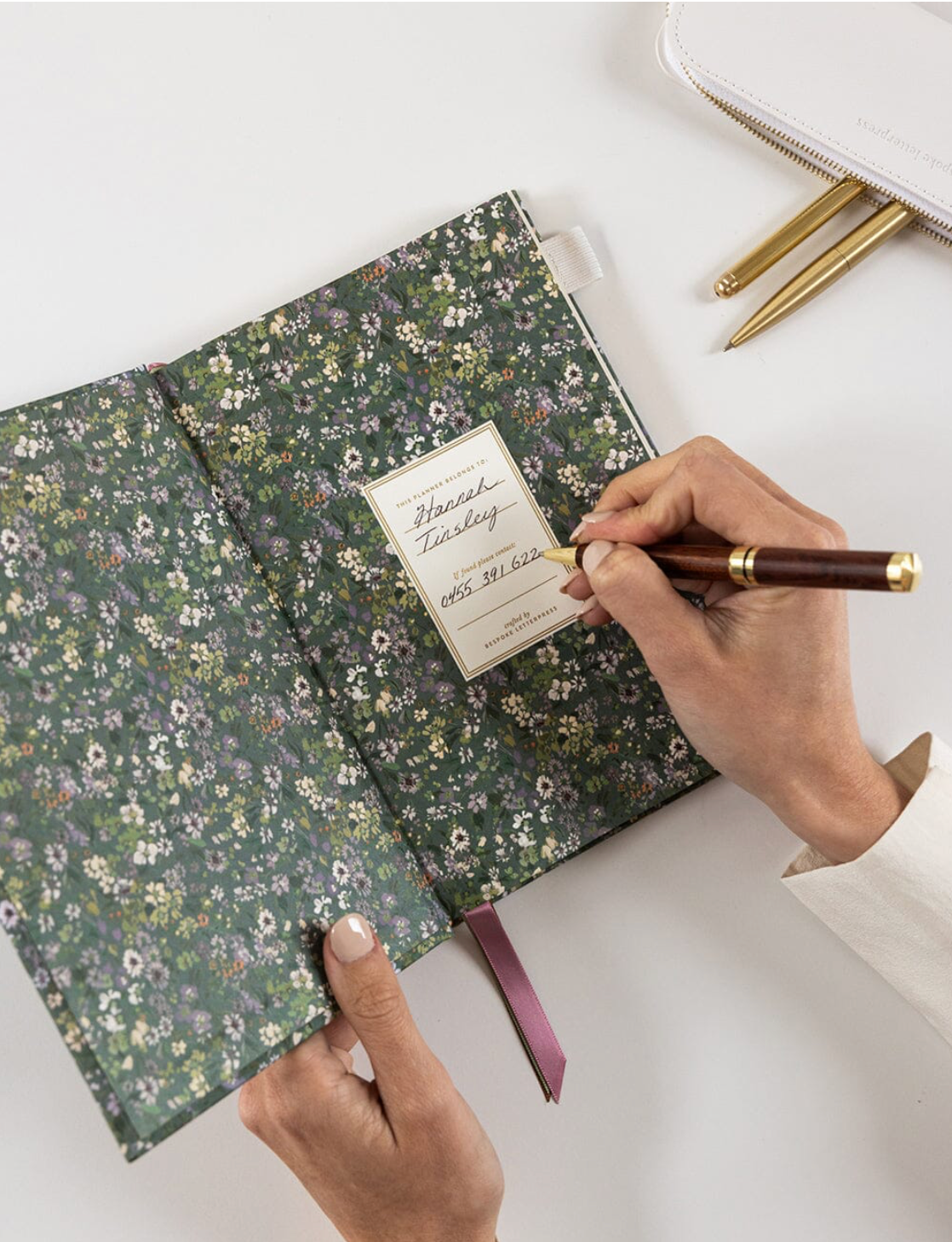 2026 Petite Linen Bound Planner - Summer Perennials