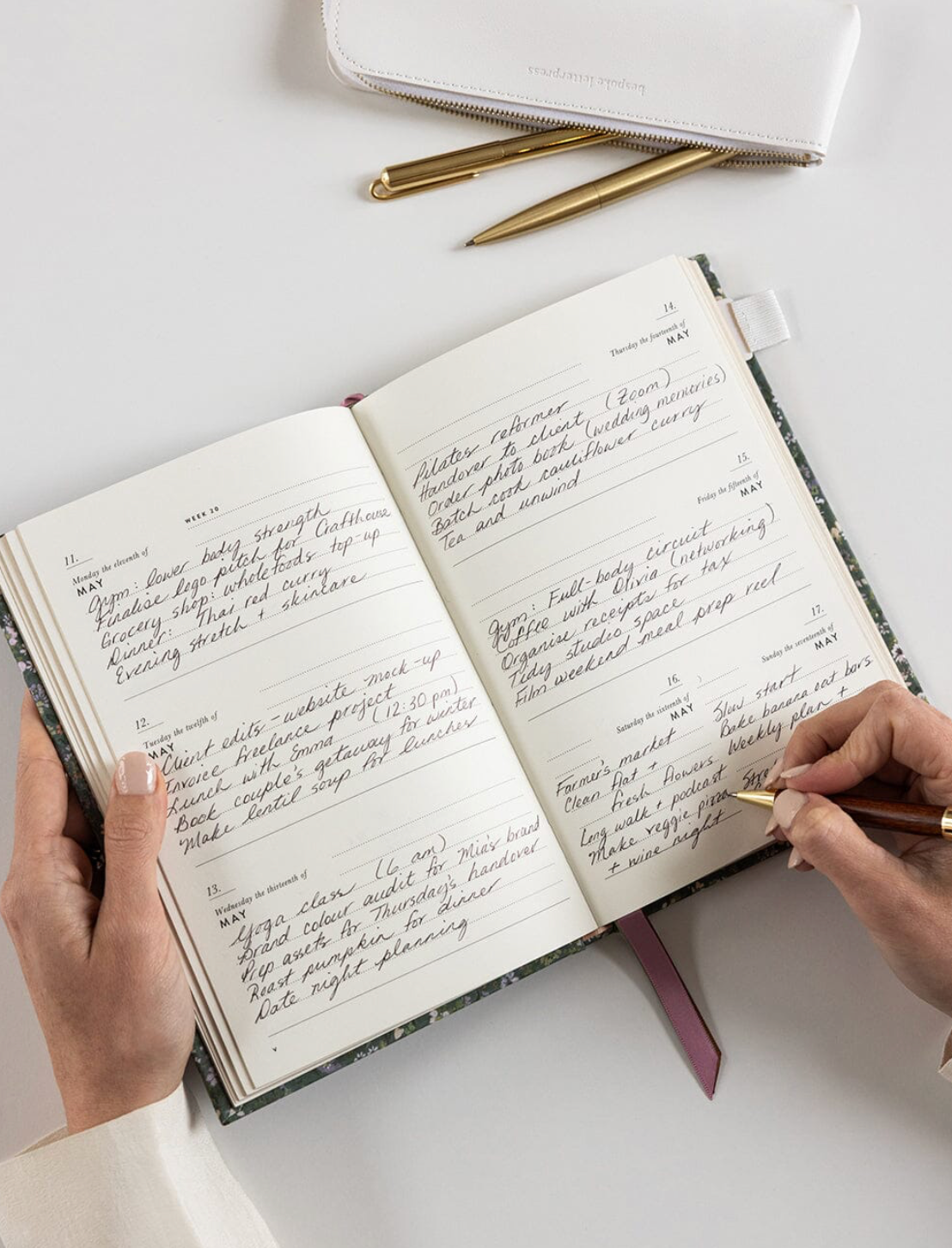 2026 Petite Linen Bound Planner - Summer Perennials