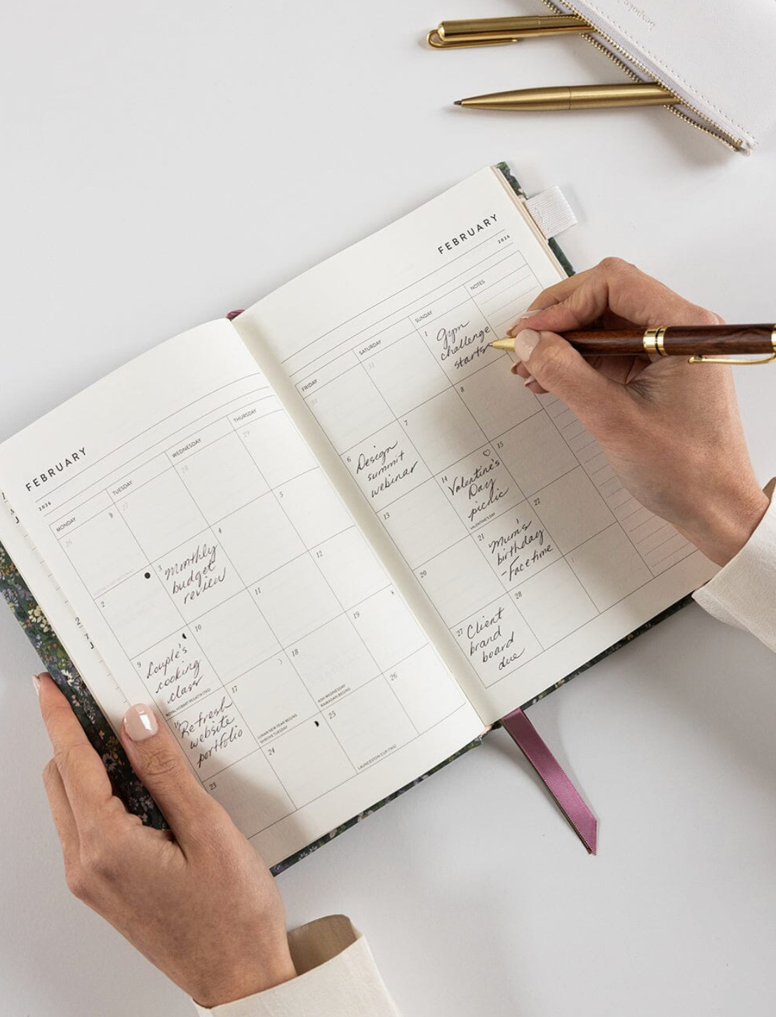 2026 Petite Linen Bound Planner - Summer Perennials