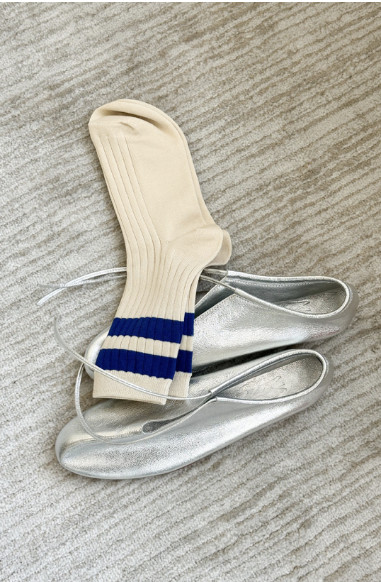 Her Varsity Socks - Azure