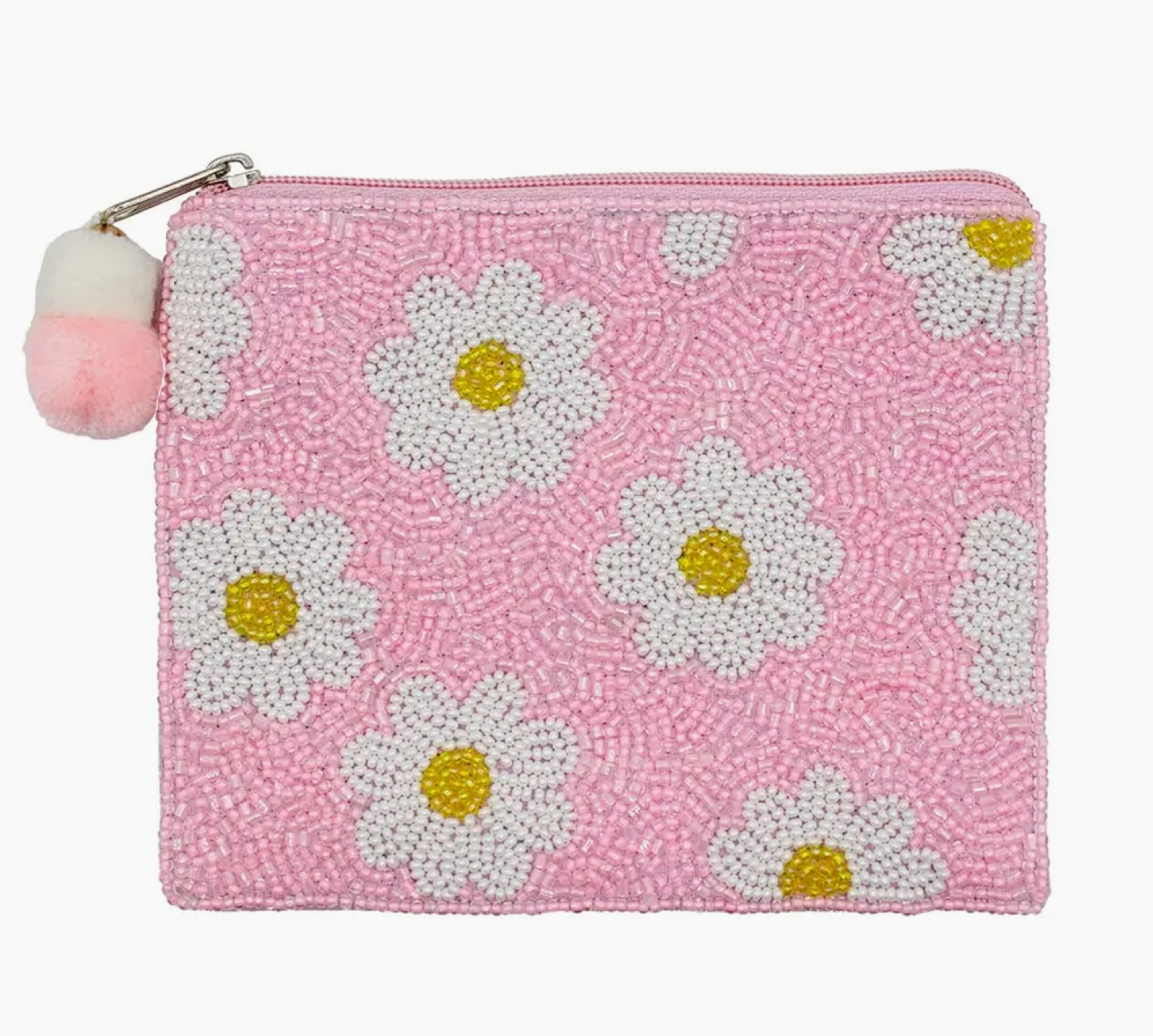 Daises Beaded Pouch