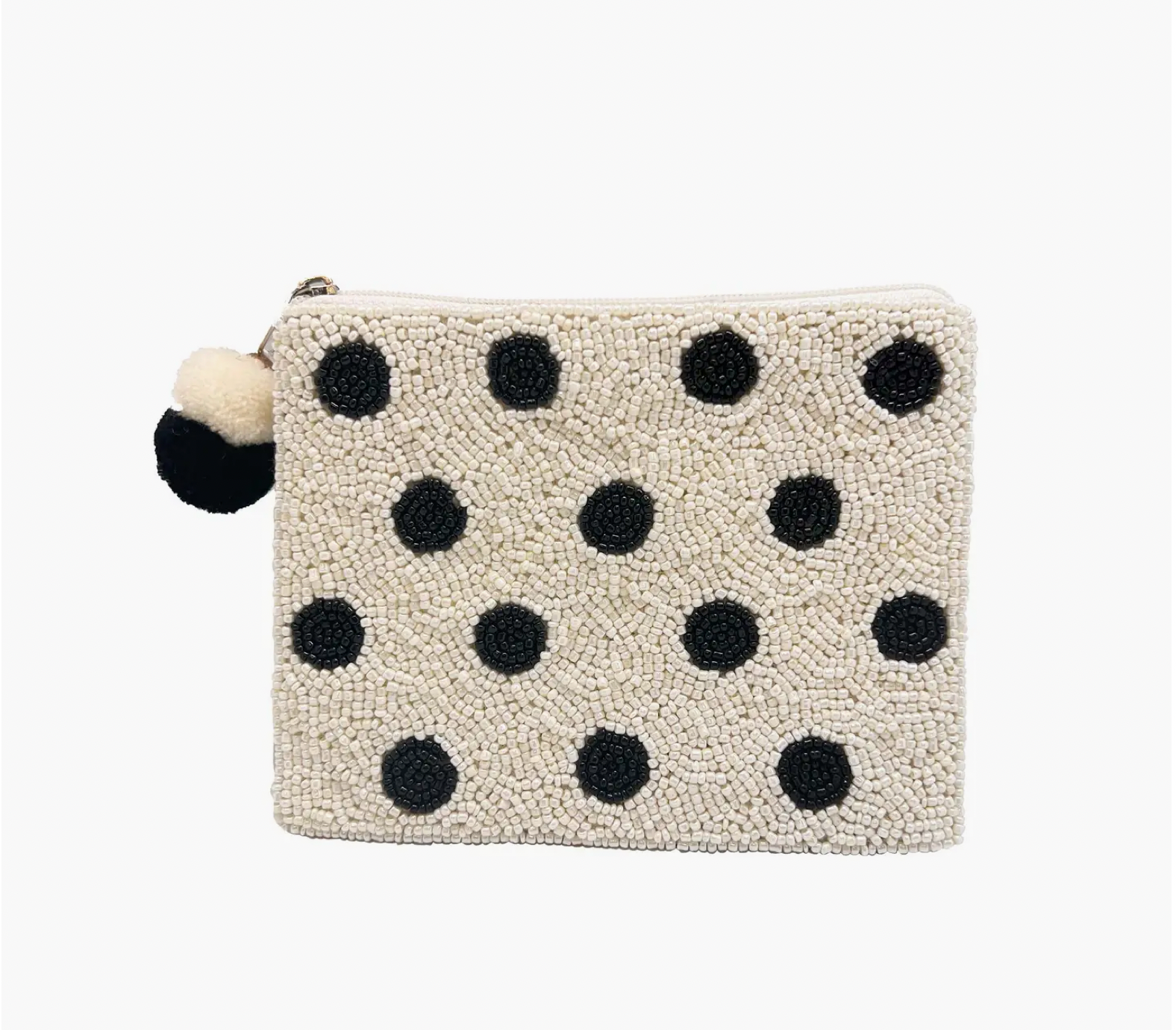 Polka Dots Beaded Coin Pouch
