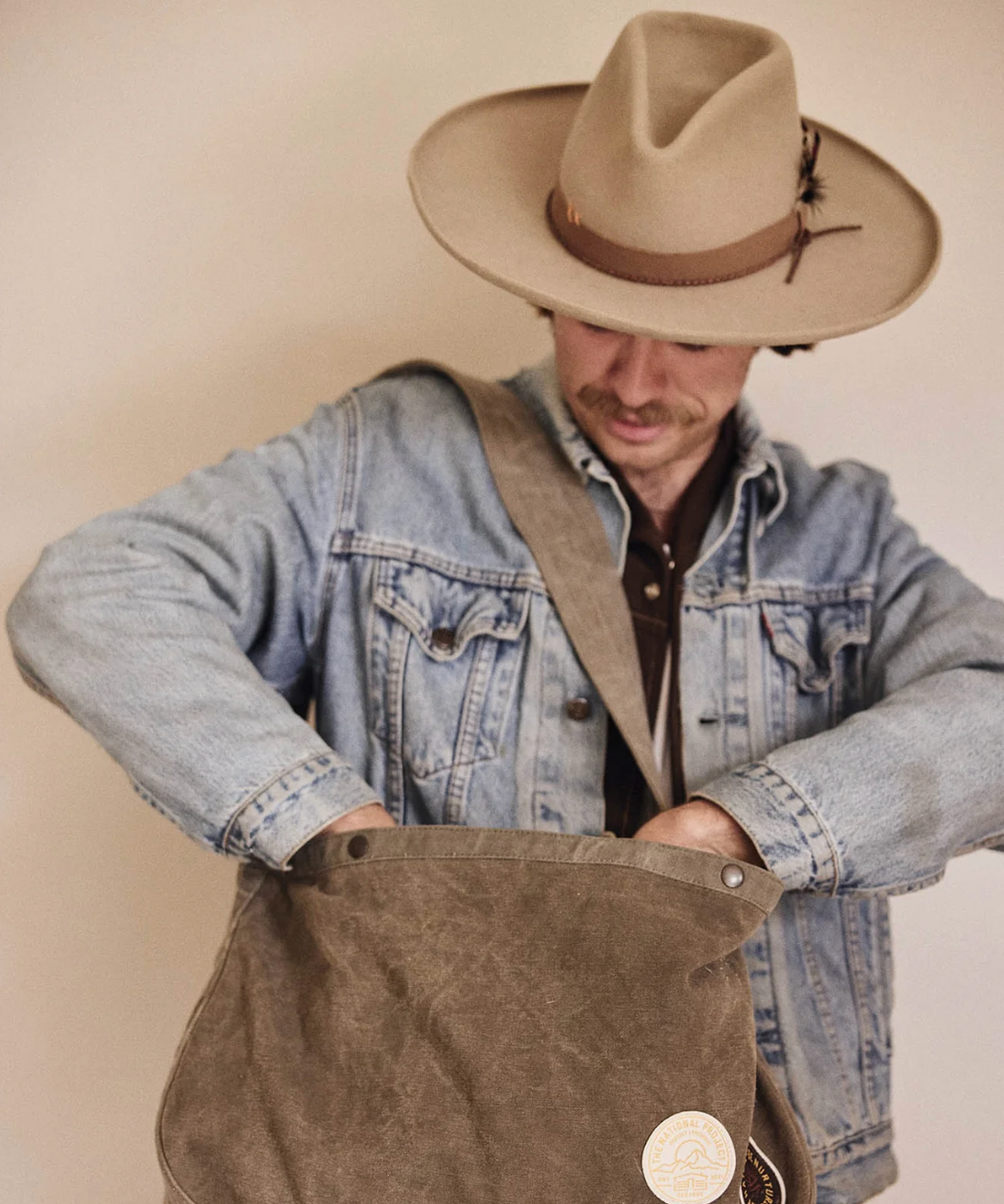 Messenger Bag - Upcycled Khaki