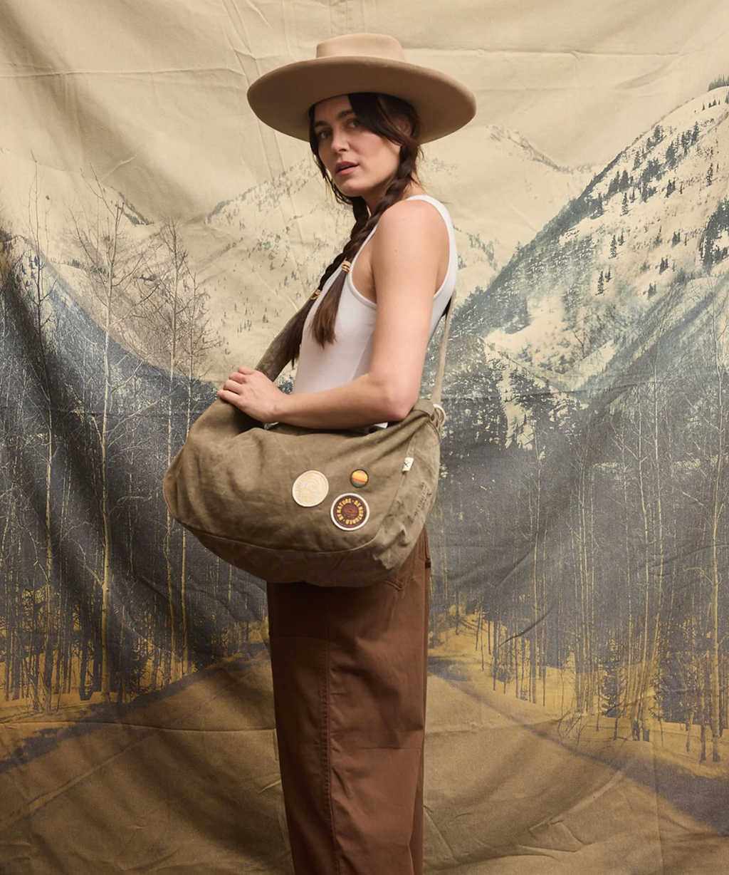 Messenger Bag - Upcycled Khaki