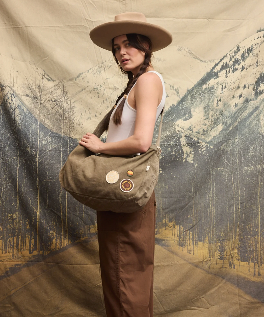 Messenger Bag - Upcycled Khaki