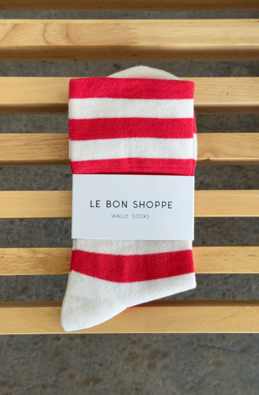 Wally Socks - Wide Red Stripe