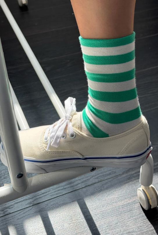 Wally Socks - Wide Green Stripe