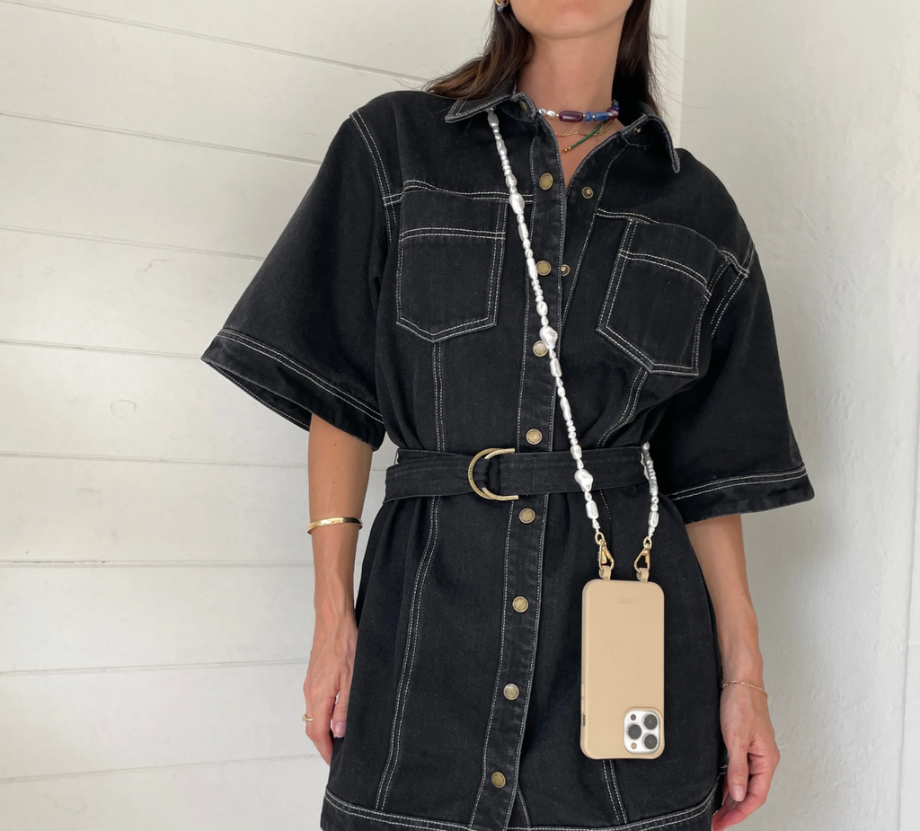 Moon Pearl Crossbody Phone Chain