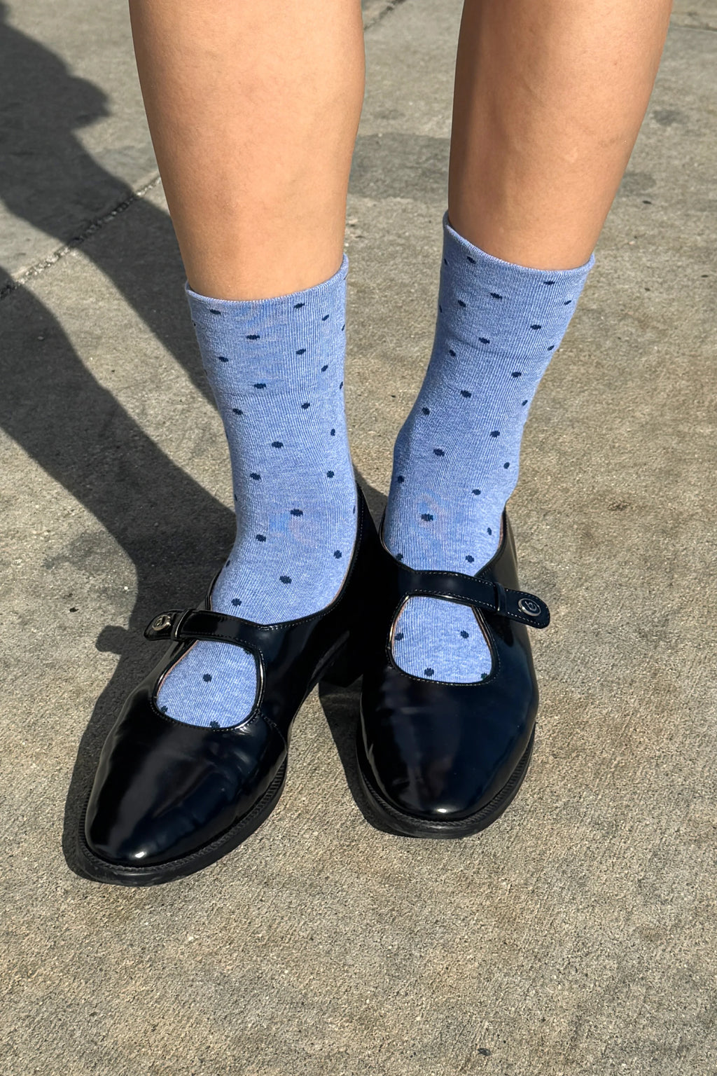 Patterned Sneaker Socks - Polka Dot Blue & Navy