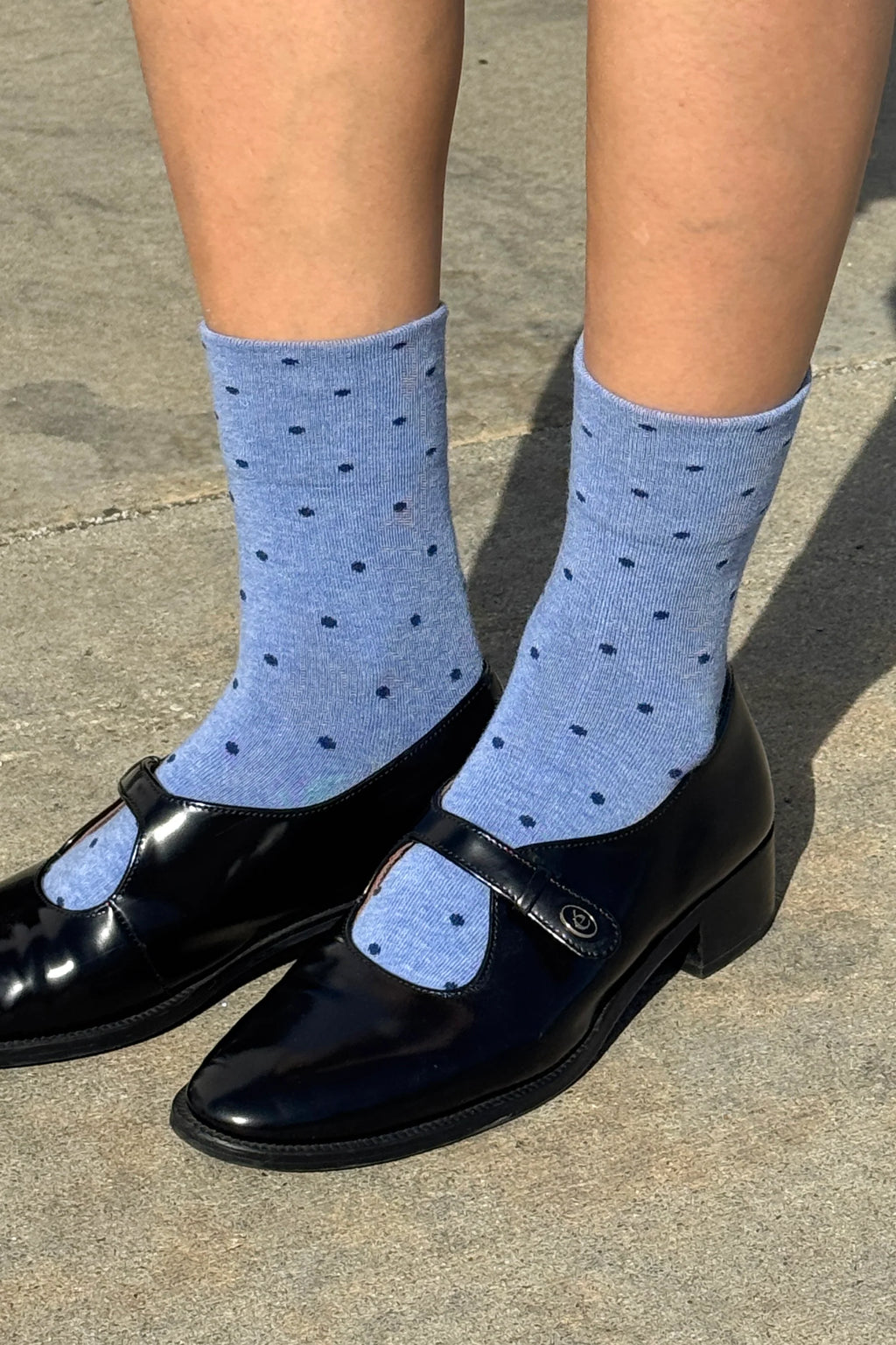 Patterned Sneaker Socks - Polka Dot Blue & Navy