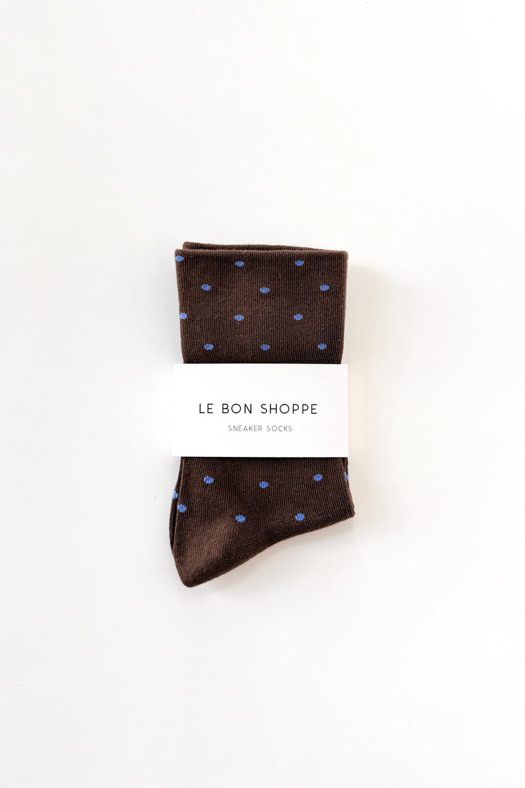 Patterned Sneaker Socks - Polka Dot Cacao & Blue