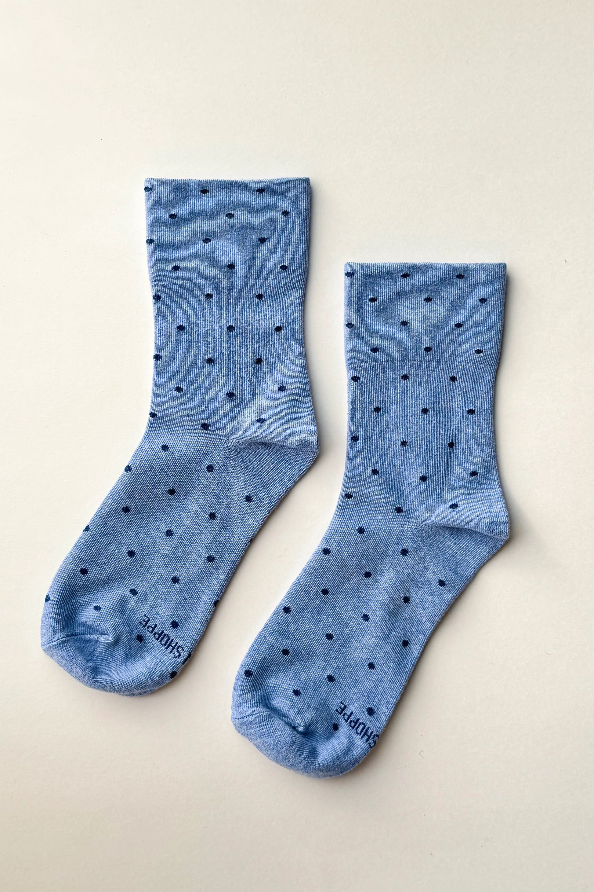 Patterned Sneaker Socks - Polka Dot Blue & Navy