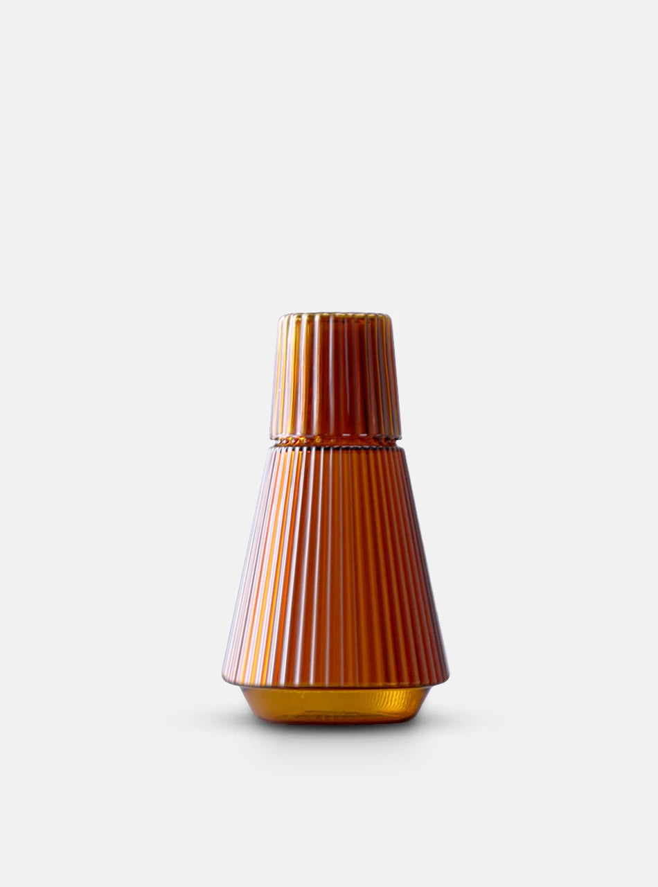 Geometry Classic Striped Carafe with Tumbler - Amber