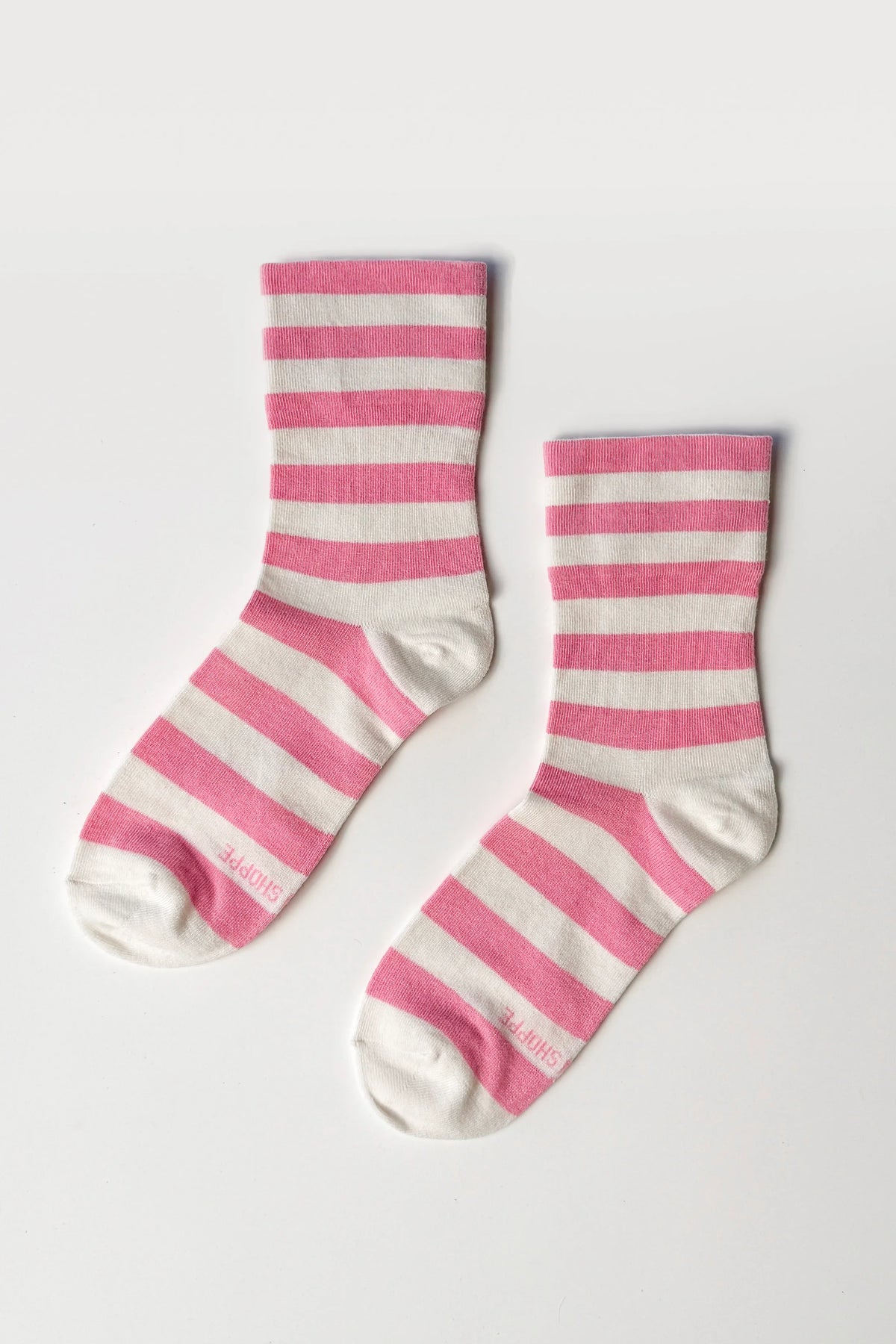 Wide Wally Socks - Rose Stripe