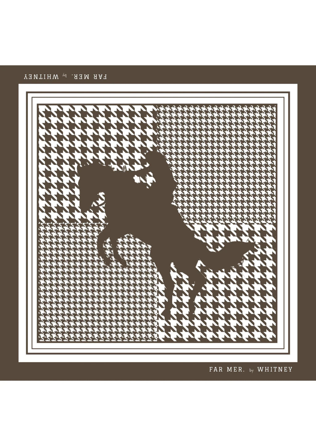 Houndstooth Horse Choc Silk Bandana