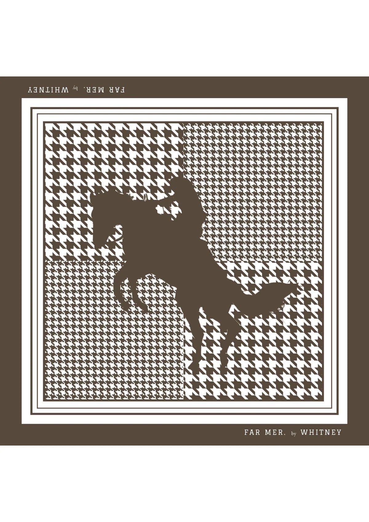 Houndstooth Horse Choc Silk Bandana