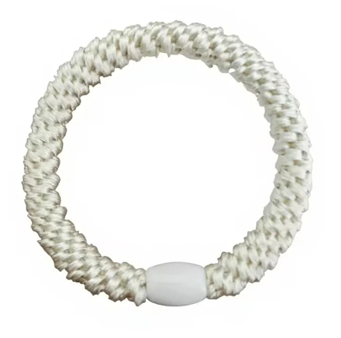 Woven Hair Ties - White