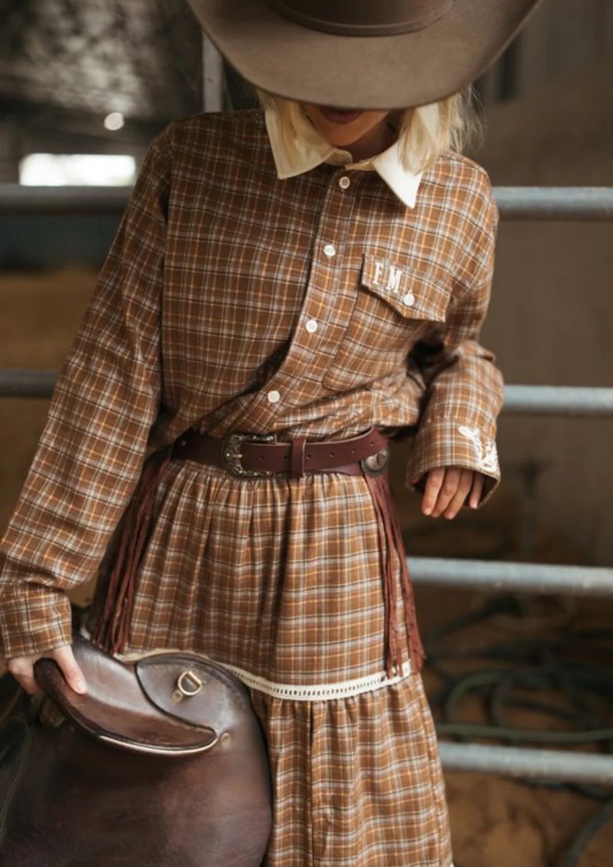 Homestead Check Tiered Skirt