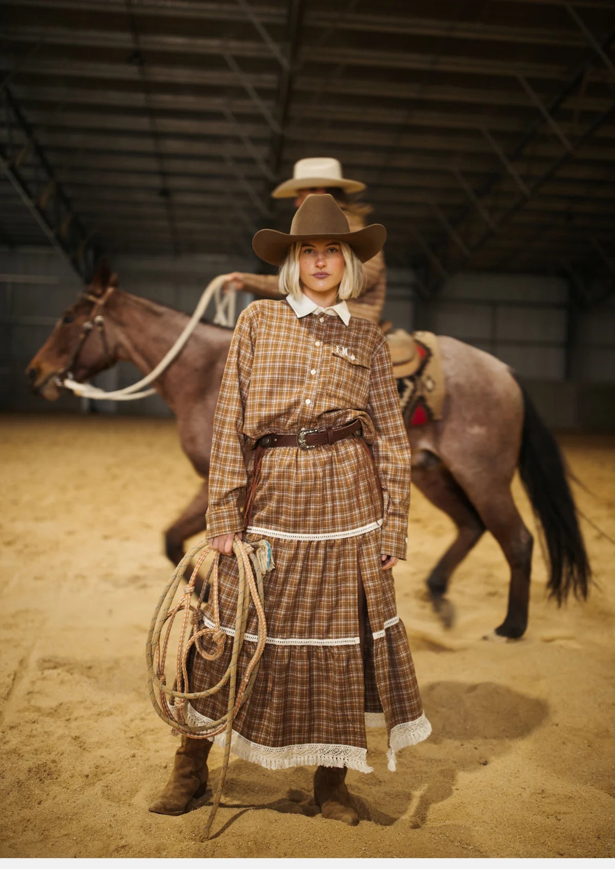 Homestead Check Tiered Skirt