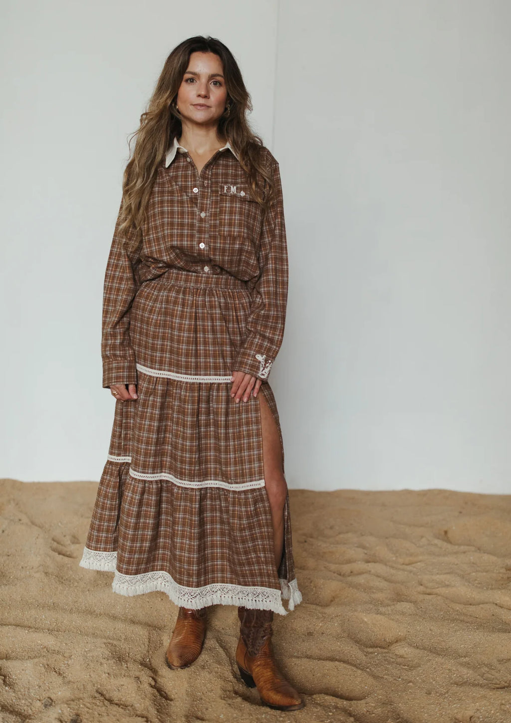 Homestead Check Tiered Skirt