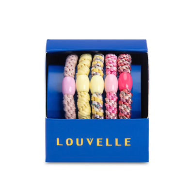 Woven Hair Ties - Pink Yellow