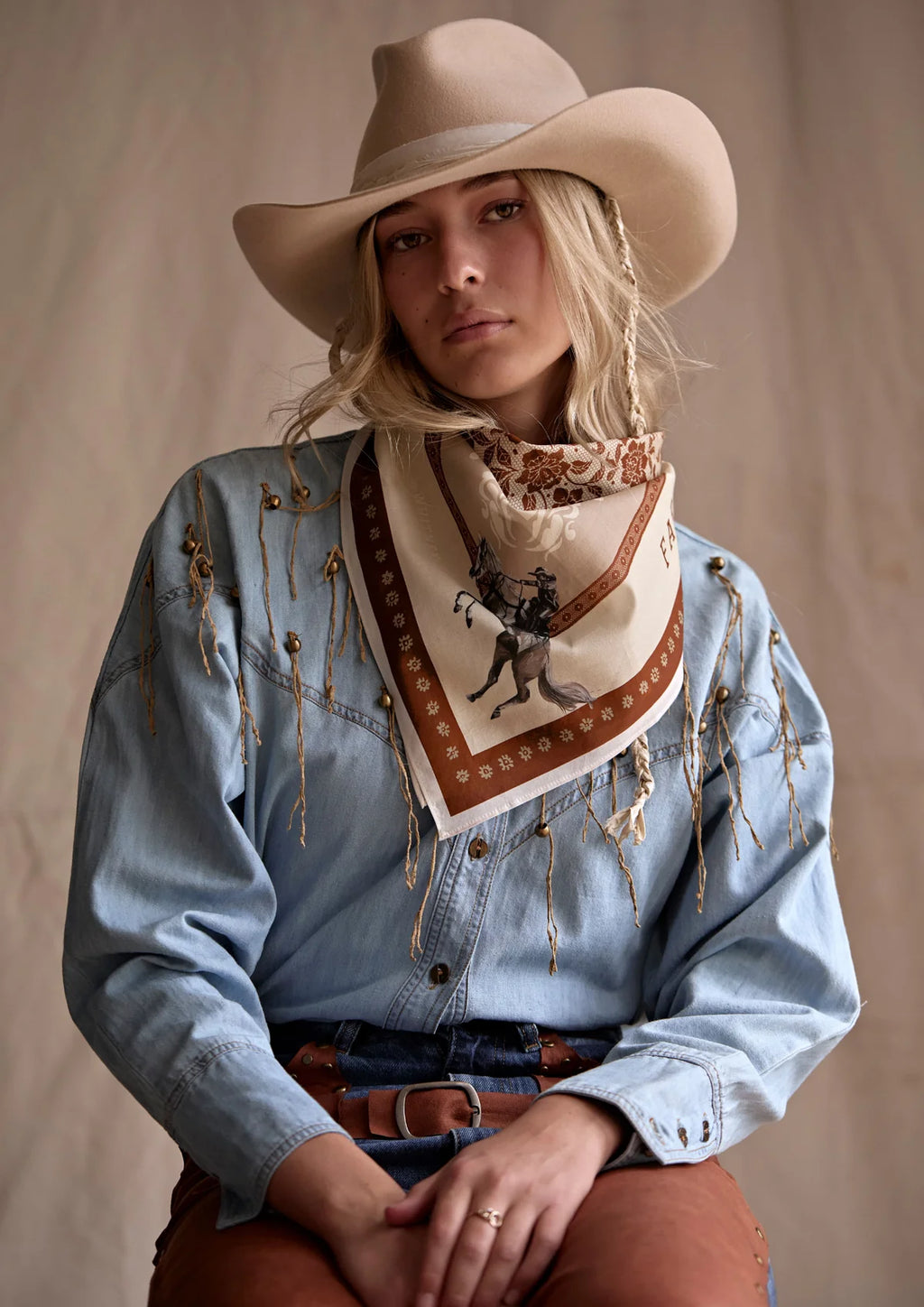 Paisley Palomino Silk Scarf