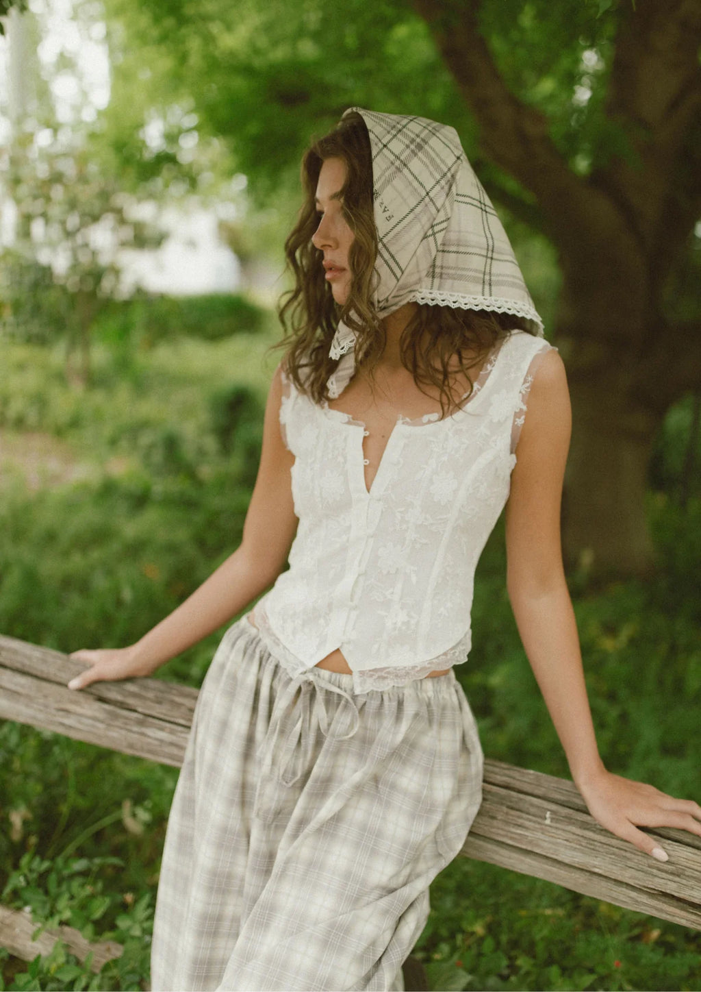 'PASTURE PLAID' BANDANA SCARF