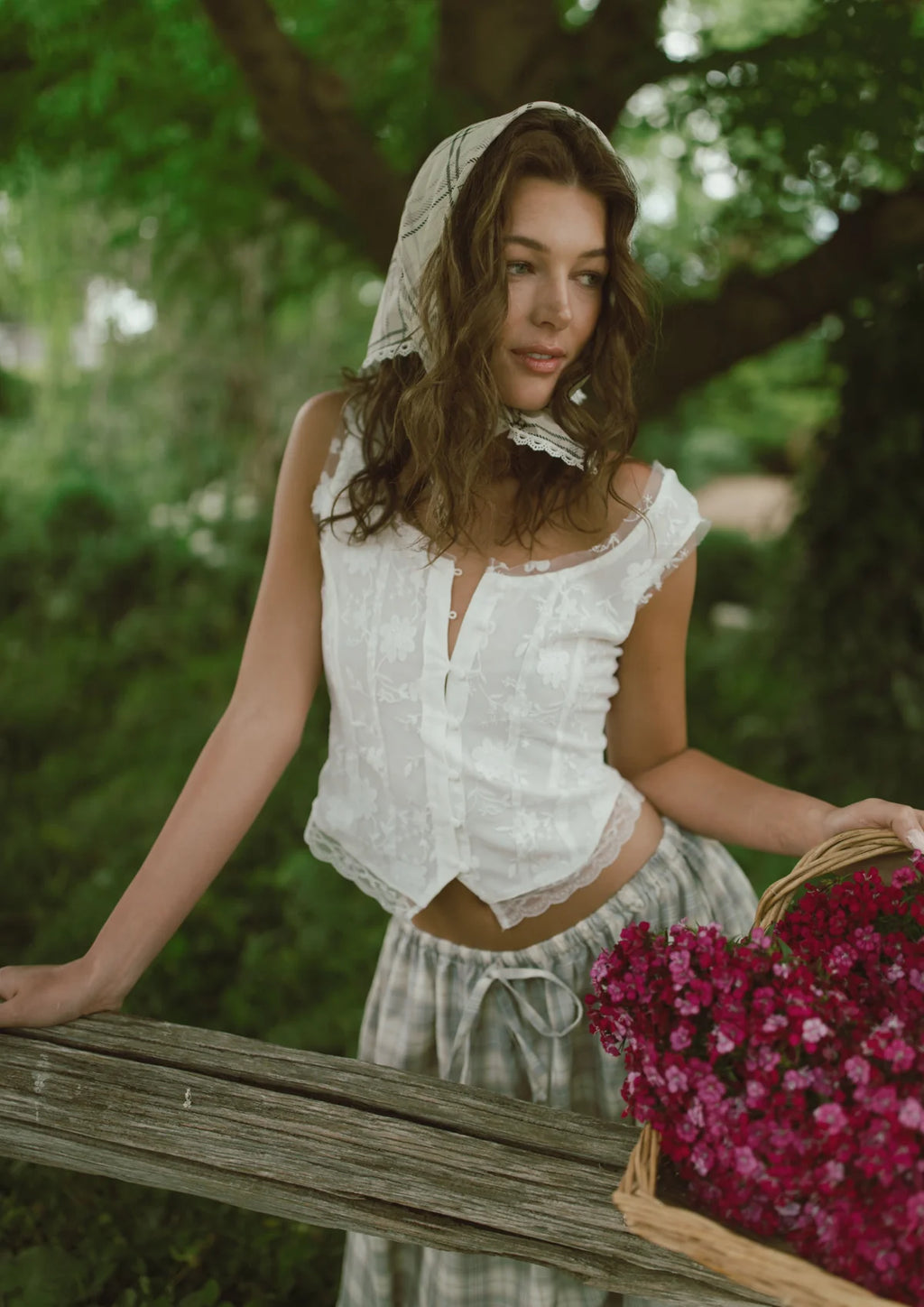 'PASTURE PLAID' BANDANA SCARF