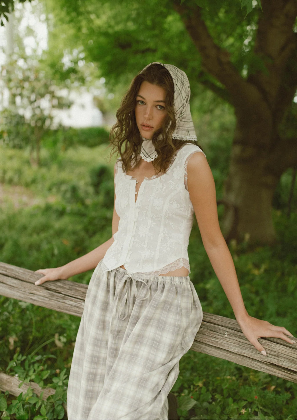 'PASTURE PLAID' BANDANA SCARF
