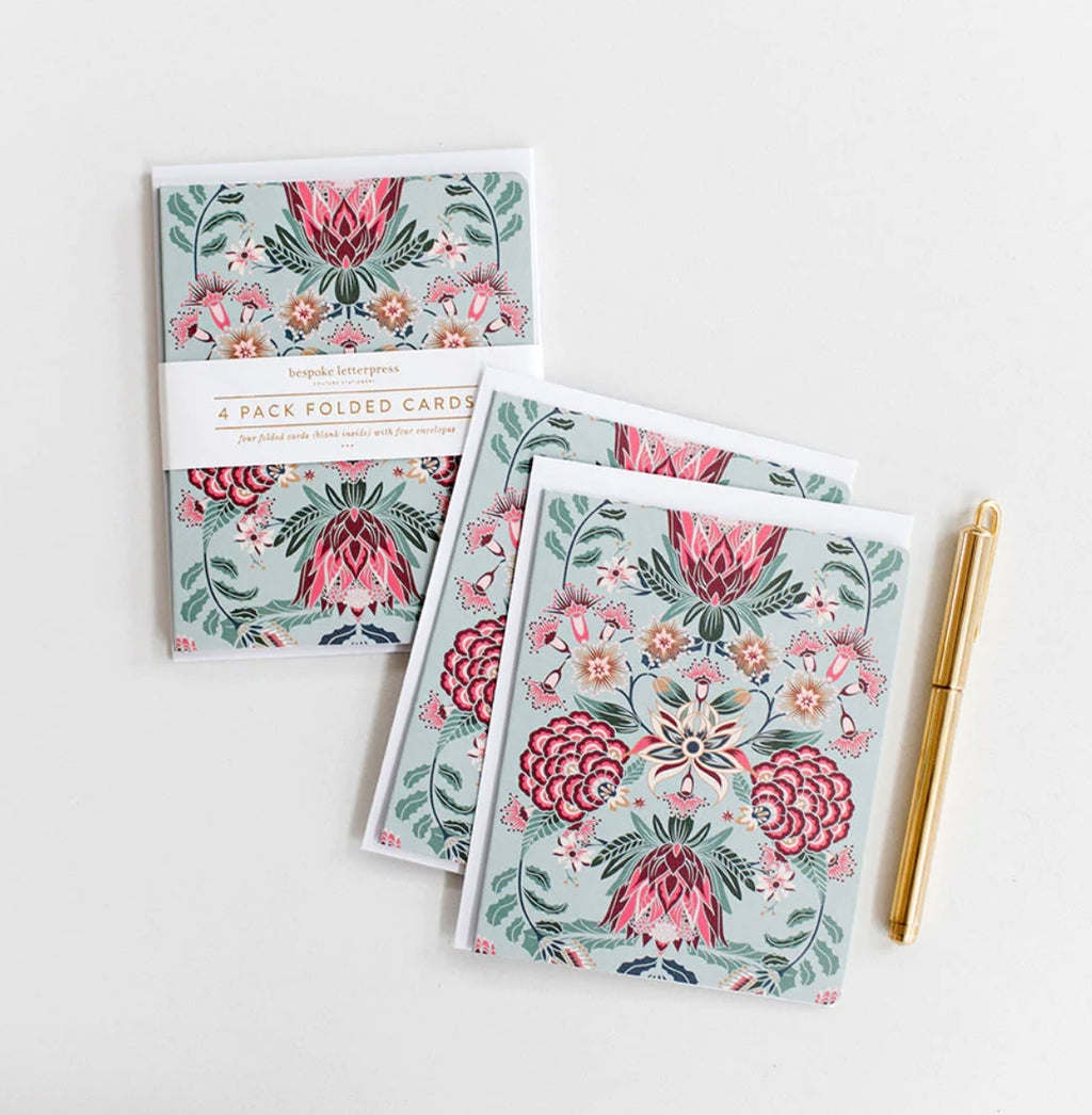 Kaleidoflora Blue 4pk Card Set